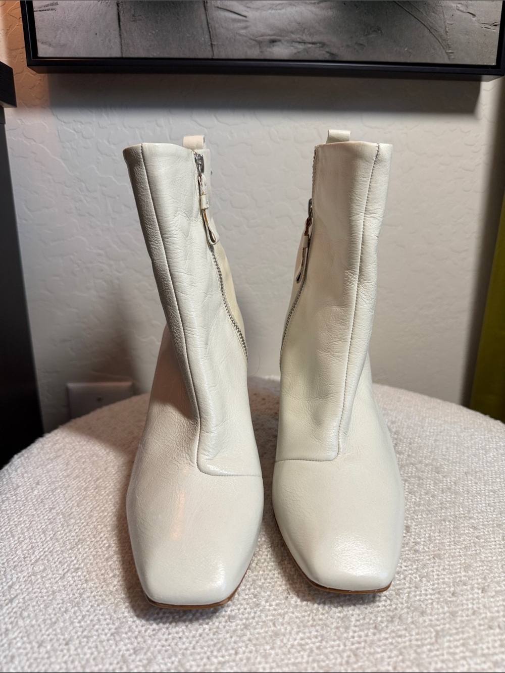 Kurt Geiger Strut Leather Block Heel Bootie Size 39 / US 8.5. - Picture 3 of 8